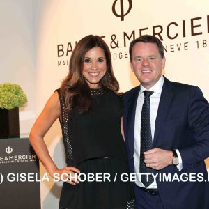 MUNICH, GERMANY - JULY 02:  Karen Webb and Alain Zimmermann attend the presentation of the Baume & Mercier 'Promesse'  Ladies Lollection at Haus der Kunst on July 2, 2014 in Munich, Germany.  (Photo by Gisela Schober/Getty Images for Baume & Mercier)